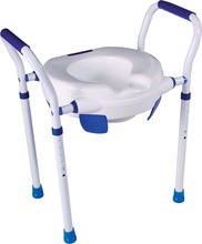 Tualetiiste Aston Clipper VI, käetugedega, valge/sinine