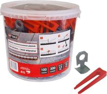 Plaatide tasandussüsteem AW-Tools AW30365, 1,5 mm - 7-15 mm, 300 tk + 100 kiilu
