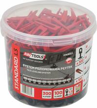 Plaatide tasandussüsteem AW-Tools AW30371, 1 mm - 7-15 mm, 300 tk + 100 kiilu