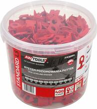 Plaatide nivelleerimissüsteem AW-Tools, 3.0 mm - 7-15 mm, 400 tk