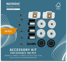 Lisatarvikute komplekt Nordic Quality Ecovacs DEEBOT X1 OMNI/X1 Turbo/X1 Plus, 18 tk
