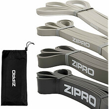 Treeningkummide komplekt Zipro Power Loop Set, 208 cm x 0.45 cm, hall, 4 tk