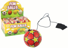 PU pall Lean Toys Football with Jojo Elastic Band, 6 cm, red stars