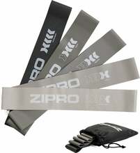Treeningkummide komplekt Zipro Mini Band, 61 x 5 cm, hall, 5 tk
