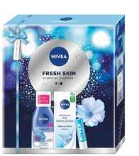 Kosmeetikakomplekt Nivea Fresh Skin Refreshing: päevakreem 50 ml, kahefaasiline silmameigieemaldaja 125 ml, huulepulk 4,8 g