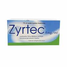 Zyrtec 1 mg suukaudne lahus 75 ml
