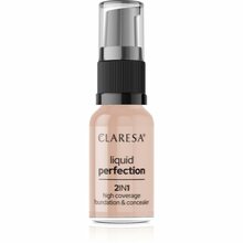Jumestus- ja peitekreem Claresa Liquid Perfection 2in1, 104 Nude, 18 g