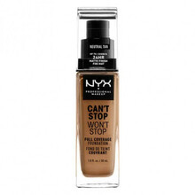 Jumestuskreem Nyx Professional Makeup Cant Stop Wont Stop Full Coverage Foundation, 12.7 Neutral Tan, 30 ml