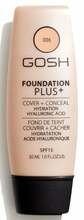 Vedel jumestuskreem Gosh Foundation Plus+, 006 Honey, SPF 15, 30 ml