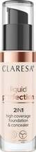 Jumestuskreem ja peitekreem Claresa Liquid Perfection 2in1 High Coverage Foundation & Concealer, 101 Light, 34 g