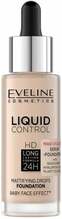 Vedel jumestuskreem Eveline Liquid Control HD, 002 Soft Porcelain, 32 ml
