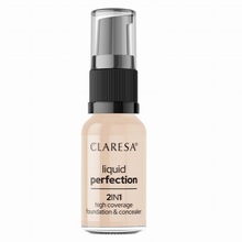 Jumestus- ja peitekreem Claresa Liquid Perfection 2in1 High Coverage, 102 Warm Medium, 18 g