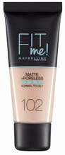 Vedel jumestuskreem Maybelline New York Fit Me Matte & Poreless, 102 Fair Ivory, 30 ml