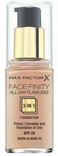 Vedel jumestuskreem Max Factor Facefinity All Day Flawless 3in1, 45 Warm Almond, SPF 20, 30 ml
