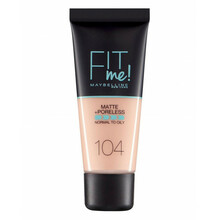 Maybelline Fit Me Matte + Poreless vedel jumestuskreem 104 Soft Ivory, 30 ml