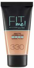 Jumestuskreem Maybelline Fit Me Matte + Poreless, 330 Toffee, 30 ml