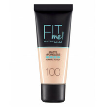 Vedel jumestuskreem Maybelline Fit Me Matte + Poreless, 100 Warm Ivory, 30 ml