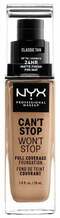 NYX Professional Makeup Cant Stop Wont Stop Full Coverage jumestuskreem, 12 Classic Tan, 30 ml