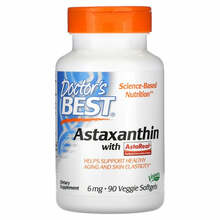 Doctor's Best astaksantiin koos AstaRealiga, 6 mg, 90 kapslit