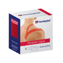 Kinesioloogiline teip Nordeplast, 5 cm x 5 m, punane