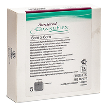 Hüdrokolloidplaaster Granuflex Bordered, 6 x 6 cm, 5 tk