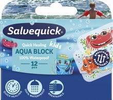Plaastrid Salvequick Aqua Block Kids, 12 tk