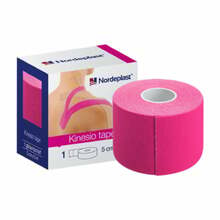 Kinesioloogiline teip Nordeplast, 5 cm x 5 m, roosa