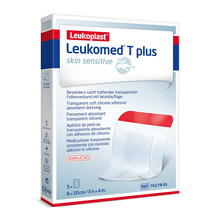 Steriilne liimiv imav plaaster Leukoplast Leukomed T Plus Skin Sensitive, 8 cm x 10 cm, 5 tk