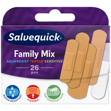 Plaastrite komplekt Salvequick Family Mix, 26 tk
