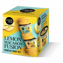Kehahoolduskomplekt Organic Shop Lemon Macaron Fusion, kehakoorija 250 ml ja kehakreem 250 ml