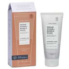 Suhkrukoorija ja mullitav pesugeel Voesh Shower & Empower Sugar Scrub Bubble Wash Lavender Land VBS107LVR, 210 g