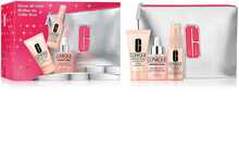 Näohoolduskomplekt Clinique Glow All Over Moisture Surge, seerum 30 ml, mask 30 ml, sprei 30 ml, kosmeetikakott