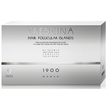 Ampull-seerum LABO Crescina Follicular Islands 1900, juuksekasvu stimuleerimiseks, peanahale, naistele, 10 + 10 tk