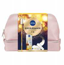 Näoseerumi komplekt Nivea Q10 Elegance Anti-Wrinkle Expert, 30 ml, päevakreem SPF15 50 ml ja kosmeetikakott