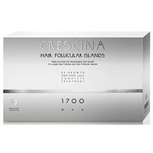 Ampull-seerum LABO Crescina Follicular Islands 1700, kasvu stimuleerimiseks, peanahale, meestele, 10 + 10 tk