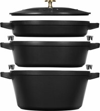 Ketaus pott Staub, 24 cm, 4.2 L, must