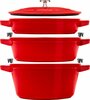 Pottide komplekt Staub, 24 cm, punane, 4 tk