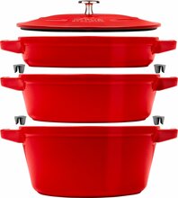 Pottide komplekt Staub, 24 cm, punane, 4 tk