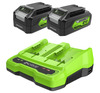 Komplekt Greenworks GSK24B4X, 24 V, 2 x 4.0 Ah, li-ion