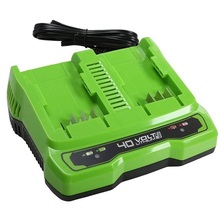 Kahe pesaga laadija Greenworks G40X2CUC2, 24 - 40 V, 2 A