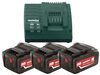 Akupakk Metabo 18 V 5.2 Ah, 3 tk + laadija Metabo ASC 30-36