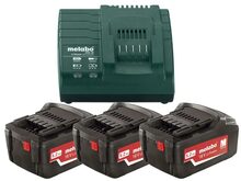 Akupakk Metabo 18 V 5.2 Ah, 3 tk + laadija Metabo ASC 30-36