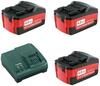 Akude ja laadija komplekt Metabo, 18 V, 4.0 Ah, 3 tk