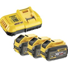 Akude ja laadija komplekt Dewalt DCB118X3, 18/54 V, 3 x 9 Ah
