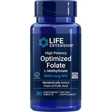 Life Extension Folate kõrge potentsiaaliga optimeeritud folaat, 30 tabletti