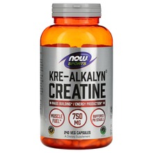 Now Foods Kre-Alkalyn kreatiin 750 mg, 240 kapslit