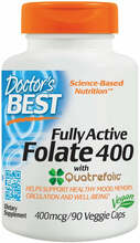 Doctor's Best täisaktiivne folaat 400 mcg Quatrefolic, 90 veg kapslit