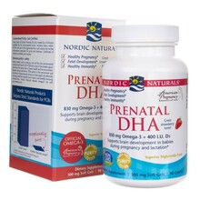 Nordic Naturals Prenatal DHA, maasika maitsega, 90 pehmet kapslit
