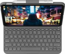 Klaviatuuriga ümbris Logitech Slim Folio iPad 10 gen, 920-011429, hall, UK