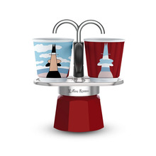 Kohvimasin Bialetti Mini Express Magritte, 2 tassi, punane/hõbedane